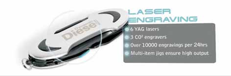 Co2 laser Used for engraving organic & coated items like leather folders or wooden boxes Embroidery This branding process is ideal for our clothing, caps and towels as