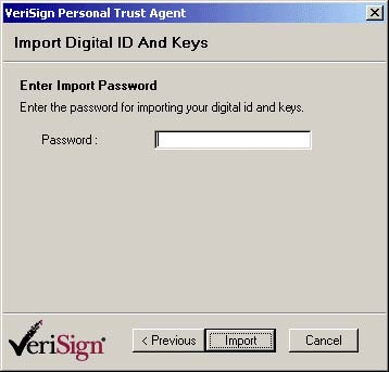 37. Enter the password created during the export phase of this process.