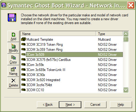 APPENDIX A: Adding Additional Network Card Drivers. To create Ghost Network Boot disks the DOS drivers for that network card need to be available.