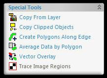 Special Tools Each editor window has a unique set of Special Tools. Analysis/Generic Editor Copy From Layer copy the selections to the current layer that is being created or edited.