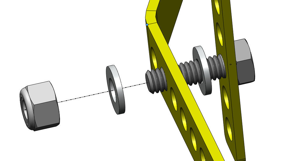 PICTURE Make sure the offset in the linkage is adjusted to have the mating surfaces (highlighted in blue) in the linkage, arm and bracket as parallel as possible.