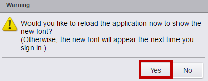 3. To change the display font size, click the drop-down box next to Display Font Size. Figure 6 - Display Font Size 4.
