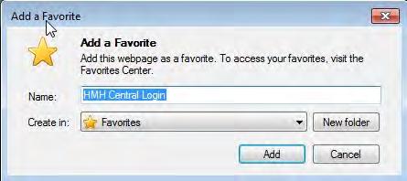 Setting Bookmarks in Internet Explorer To set a bookmark in Internet Explorer: 1.