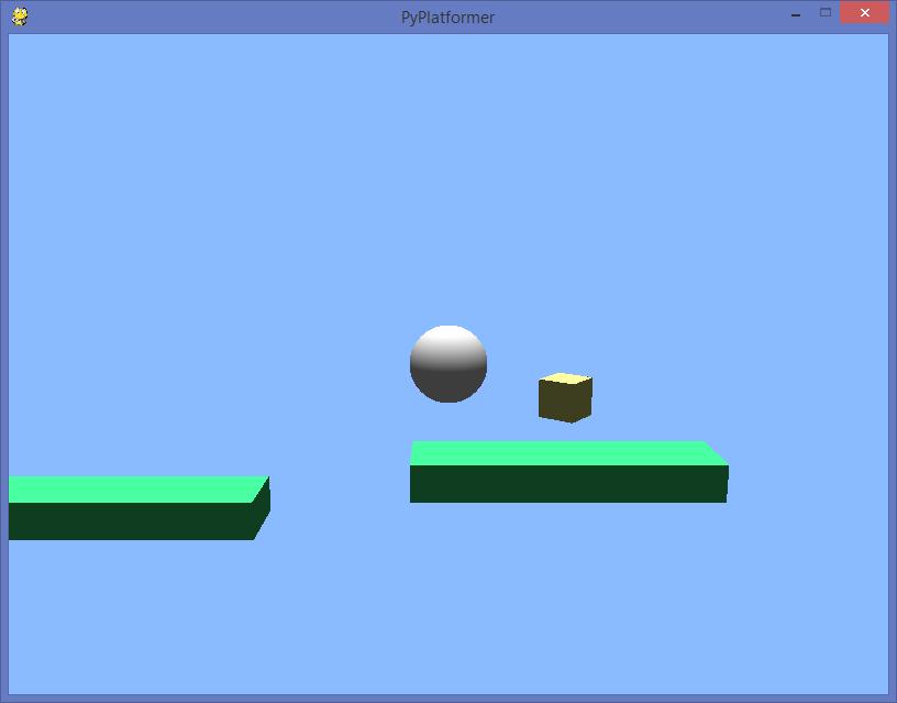 PyPlatformer After this, the player can reach a platform on which there is a spinning box.