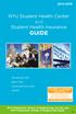 NYU Student Health Center and Student Health Insurance GUIDE