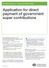 Application for direct payment of government super contributions