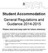 Student Accommodation General Regulations and Guidance 2014-2015