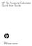 HP 12c Financial Calculator Quick Start Guide