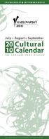 July August September. 20 Cultural. 10 Calendar