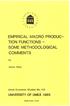 EMPIRICAL MACRO PRODUC TION FUNCTIONS SOME METHODOLOGICAL