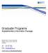Graduate Programs Supplementary Information Package