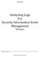 Analyzing Logs For Security Information Event Management Whitepaper