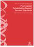 Psychosocial Rehabilitation Support Services Standards