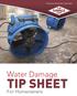 Emergency Restoration Specialists. Water Damage TIP SHEET. For Homeowners