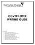 COVER LETTER WRITING GUIDE
