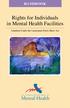 Rights for Individuals in Mental Health Facilities