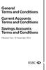 General Terms and Conditions Current Accounts Terms and Conditions Savings Accounts Terms and Conditions