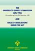 THE UNIVERSITY GRANTS COMMISSION ACT, 1956 AND RULES & REGULATIONS UNDER THE ACT
