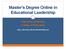 Master s Degree Online in Educational Leadership