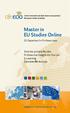 Master in EU Studies Online