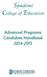 Spadoni College of Education. Advanced Programs Candidate Handbook 2014-2015