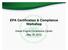 EPA Certification & Compliance Workshop. Diesel Engine Compliance Center May 16, 2013