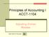 Principles of Accounting I ACCT-1104
