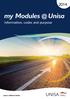 my Modules @ Unisa information, codes and purpose