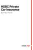 HSBC Private Car Insurance. Summary of cover