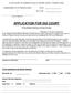 APPLICATION FOR DUI COURT