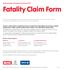 Fatality Claim Form. South Australia Compulsory Third Party (CTP)