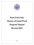 Kean University Masters of Social Work Program Manual Revised 2012