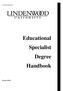 LU-EdS Handbook. Educational Specialist Degree Handbook