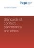 Your duties as a registrant. Standards of conduct, performance and ethics