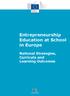 Entrepreneurship Education at School in Europe
