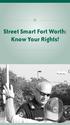 Street Smart Fort Worth: Know Your Rights!