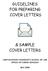 GUIDELINES FOR PREPARING COVER LETTERS