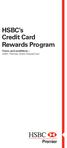 HSBC s Credit Card Rewards Program. Terms and conditions HSBC Premier World MasterCard
