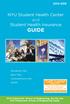 NYU Student Health Center and Student Health Insurance GUIDE