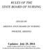 RULES OF THE STATE BOARD OF NURSING
