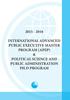 2015-2016 INTERNATIONAL ADVANCED PUBLIC EXECUTIVE MASTER PROGRAM (APEP) & POLITICAL SCIENCE AND PUBLIC ADMINISTRATION PH.D PROGRAM