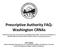 Prescriptive Authority FAQ: Washington CRNAs