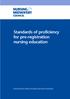 Standards of proficiency for pre-registration nursing education