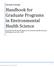 Handbook for Graduate Programs in Environmental Health Science