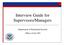 Interview Guide for Supervisors/Managers. Department of Homeland Security Office of the CIO