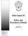 Delta Sigma Pi. Policy and Procedures Manual. Updated as of September 1, 2015