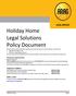 Holiday Home Legal Solutions Policy Document
