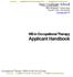 MS in Occupational Therapy Applicant Handbook