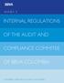 INTERNAL REGULATIONS OF THE AUDIT AND COMPLIANCE COMMITEE OF BBVA COLOMBIA