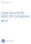 GE Measurement & Control. Cyber Security for NERC CIP Compliance